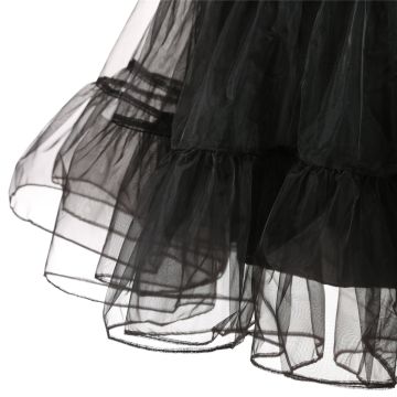 Adult Black Petticoat 50s Rockabilly Underskirt with Wire Hem