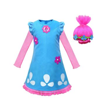 Girls Poppy Trolls Costume tt3129