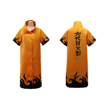Adult Anime Ninja Village Leader Cloak - Orange Hokage-Style Robe