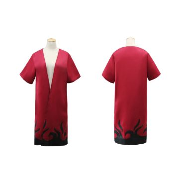 Adult Anime Ninja Organization Cloak - Red Robe with Black Flame Pattern