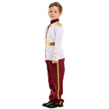 Kids Prince Charming Costume - Boys Royal Prince Outfit with Gold Trim