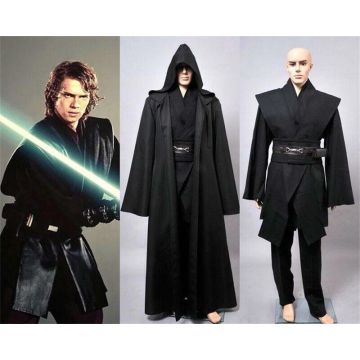 Adult Dark Galaxy Warrior Costume with Hooded Robe and Belt