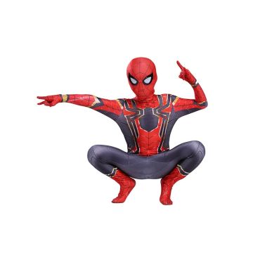 Kids Red & Blue Spider Hero Costume with Mask - Boys Superhero Jumpsuit