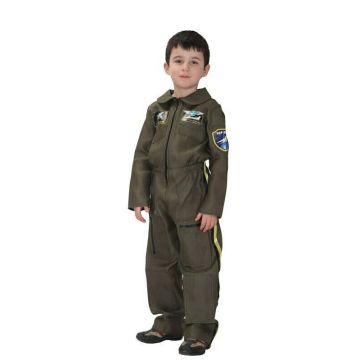 Kids Air Force Pilot Costume - Military Aviator Jumpsuit with Hood