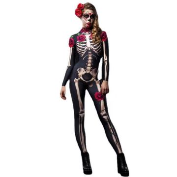 Ladies Skull Skeleton Costume tt3255