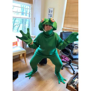 Adult Frog Costume with Hood, Gloves and Webbed Feet