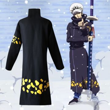 Adult Anime Surgeon Pirate Costume - Black Coat with Spotted Hat