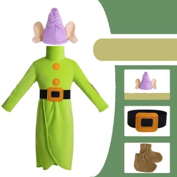 Kids Fair-Skinned Princess Character Costumes - Dwarf Outfit with Hat