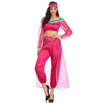 Womens Red Arabian Princess Costume - Arabian Genie Outfit