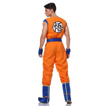 Adult Anime Warrior Race Warrior Costume - Orange Gi Anime Fighter Cosplay Outfit
