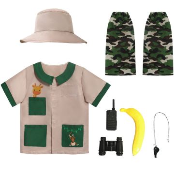Kids Zoo Keeper Outfit with Hat and Safari Accessories