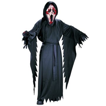 Kids Scream Costume - Hooded Ghost Robe with Mask and Gloves