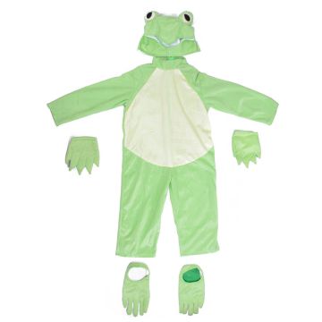 Kids Frog Costume Jumpsuit with Hood, Gloves and Foot Covers