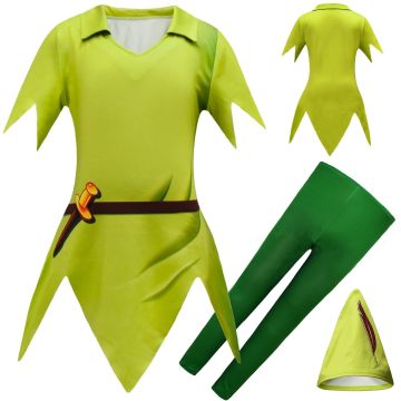 Kids Woodland Elf Costume - Green Fairy Tale Forest Boy Outfit