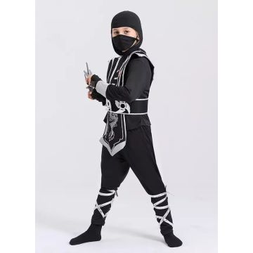 Boys Ninja Warrior Costume with Weapons - Black Shinobi Outfit