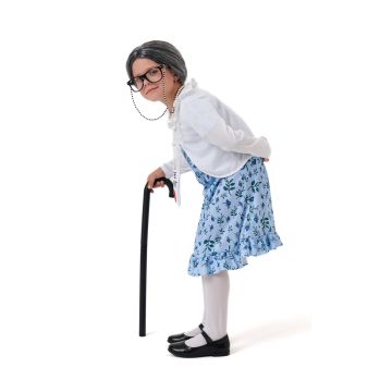 Complete 100th day of school granny outfit with all accessories laid out