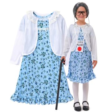 Blue Grandma Old Lady 100 days of school Costume tt3396