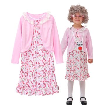 Pink Grandma Old Lady 100 Days of School Costume