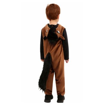Kids Brown Horse Costume Jumpsuit with Hood and Tail