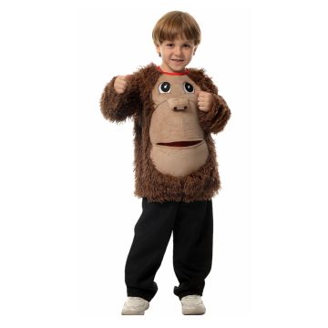 Kids Chimpanzee Costume Top - Fuzzy Monkey Vest with 3D Face