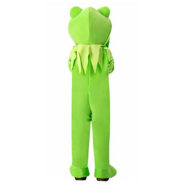 Kids Muppet Frog Costume - Green Amphibian Jumpsuit with Hood