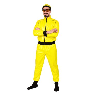 Adult Wannabe Rapper Costume - Yellow Tracksuit with Hat Glasses & Chain