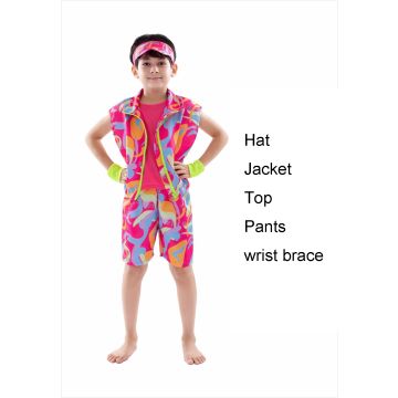 Kids Boys Roller Skating Barbie Ken 80s Cosplay Costume Fancy Party Set tt3433