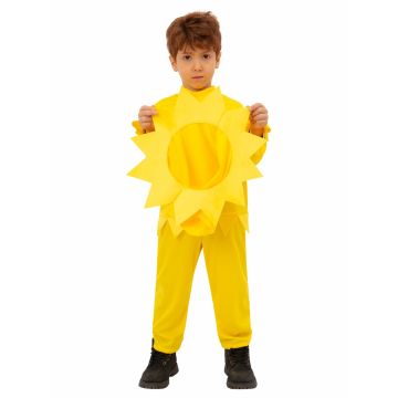 Kids Sunflower Sun Costume - Yellow Jumpsuit with Ray Hood