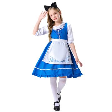 Kids Girl Alice in Wonderland Costume Book Week Fancy Party Dress tt3441