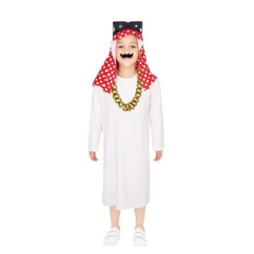 Boys sheikh costume five-piece set with headwear and mustache
