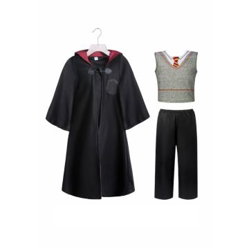Kids Wizard School Robe Costume - Scarlet House 3-Piece Set