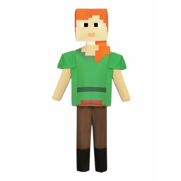 Kids Pixel Girl Costume – Minecraft Style Alex Outfit