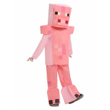 Kids Pixel Pig Costume – Minecraft Style Pink Animal Outfit