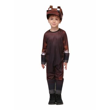 Kids Minecraft Horse Costume – Brown Pixel Animal Outfit