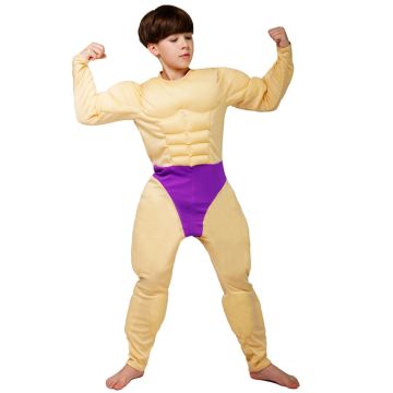 Child superhero bodybuilder costume with foam padding