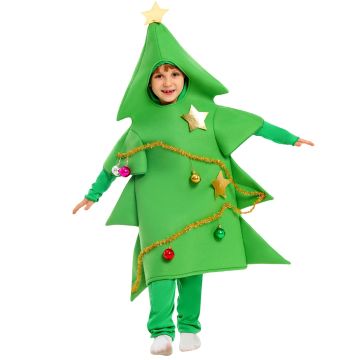 Kids Christmas Tree Costume Tunic with Star and Baubles