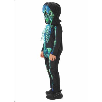 Kids Double-Headed Skeleton Costume Jumpsuit with Skull Mask