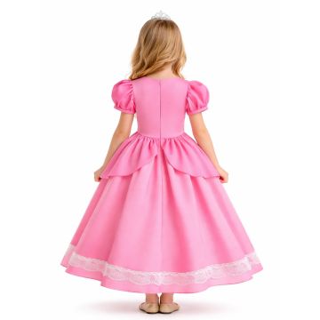 Girls Pink Princess Ball Gown Costume with Crown