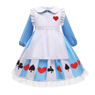 Girls Alice Storybook Costume Dress with Apron
