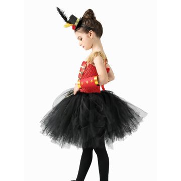 Girls Circus Ringmaster Tutu Costume with Top Hat and Cuffs