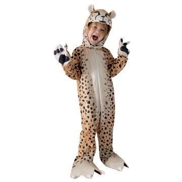 Kids Leopard Costume Jumpsuit with Hood and Paws