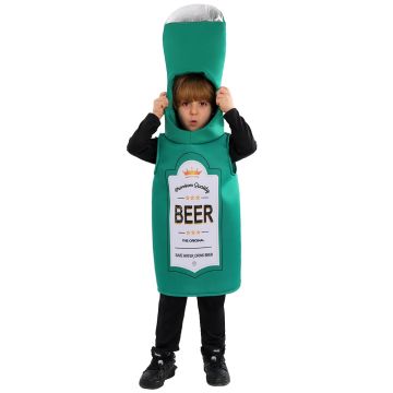 Kids Green Beer Bottle Novelty Costume with Headpiece