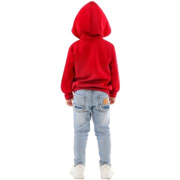 Kids Day of the Dead Skeleton Costume with Mask and Red Hoodie