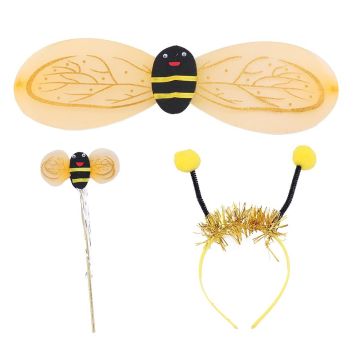 Girls Bumble Bee Tutu Costume with Wings and Headband