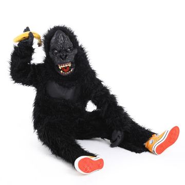 Kids Gorilla Costume with Mask and Gloves - Full Body Ape Jumpsuit