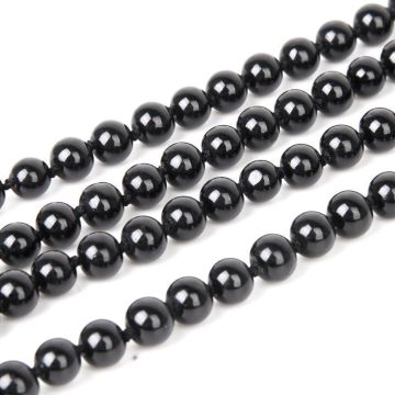 Adult 1920s Black Pearl Necklace - 180cm Flapper Beaded Accessory