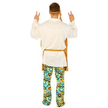 Adult 60s Hippie Costume - Three-Piece Peace Movement Outfit with Fringe