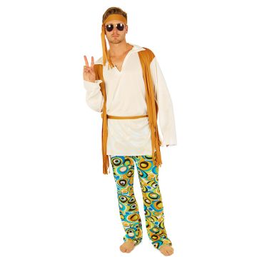 60s, 70s Costumes Australia - Mens Hippie 60's 70's Peace Groovy Halloween Fancy Dress Adult Costume