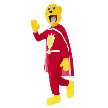 Adult Retro Superhero Bear Costume with Cape and Hood