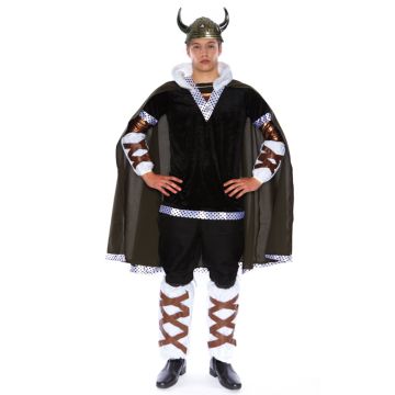Viking Costumes - Mens Viking King Battle Warrior Mens Adult Fancy Dress Halloween Costume